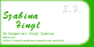 szabina hingl business card